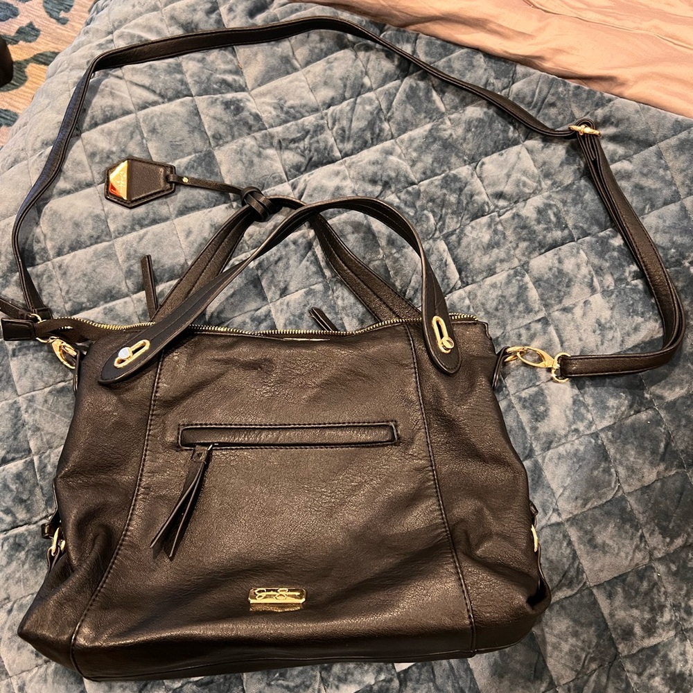 Jessica Simpson Elegant Black Faux Leather Purse
